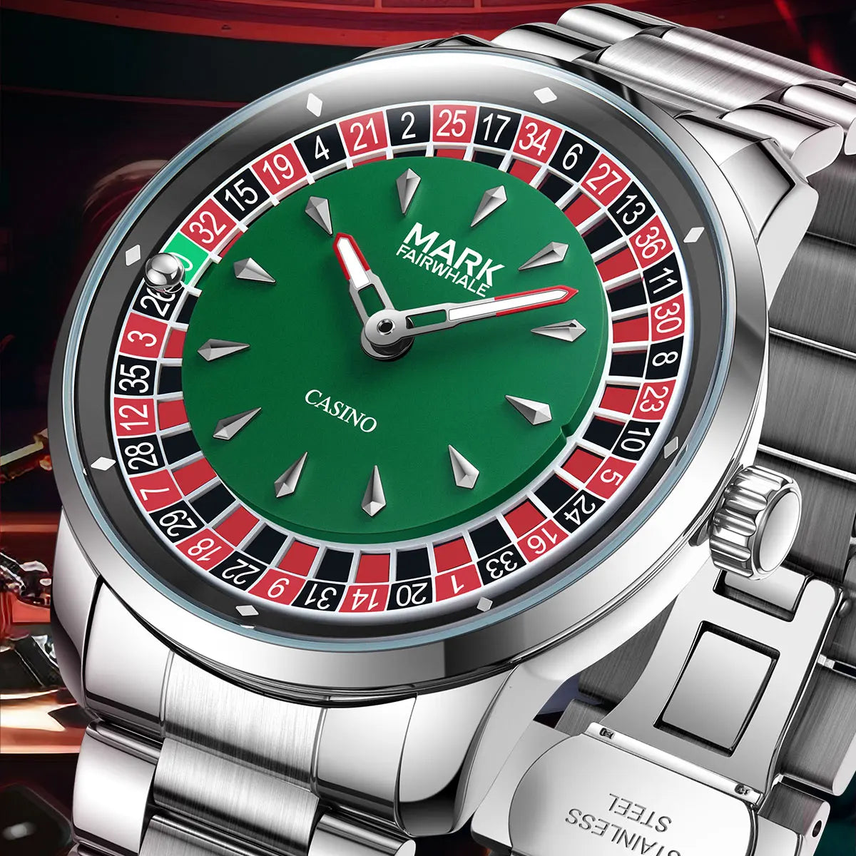 Rotating Casino Dial Quartz Luminous Men's Wristwatch