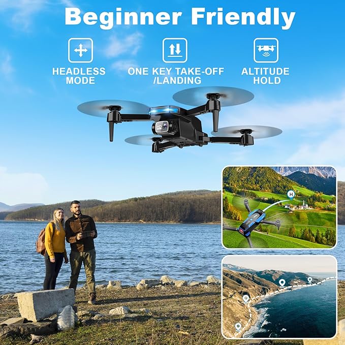 1080P HD Camera Foldable Remote Control Quadcopter (Supports Voice Control & Gesture Control / 3D Flips / One-Key Take-off & Landing / Emergency Hover Function)
