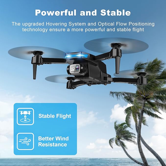 1080P HD Camera Foldable Remote Control Quadcopter (Supports Voice Control & Gesture Control / 3D Flips / One-Key Take-off & Landing / Emergency Hover Function)