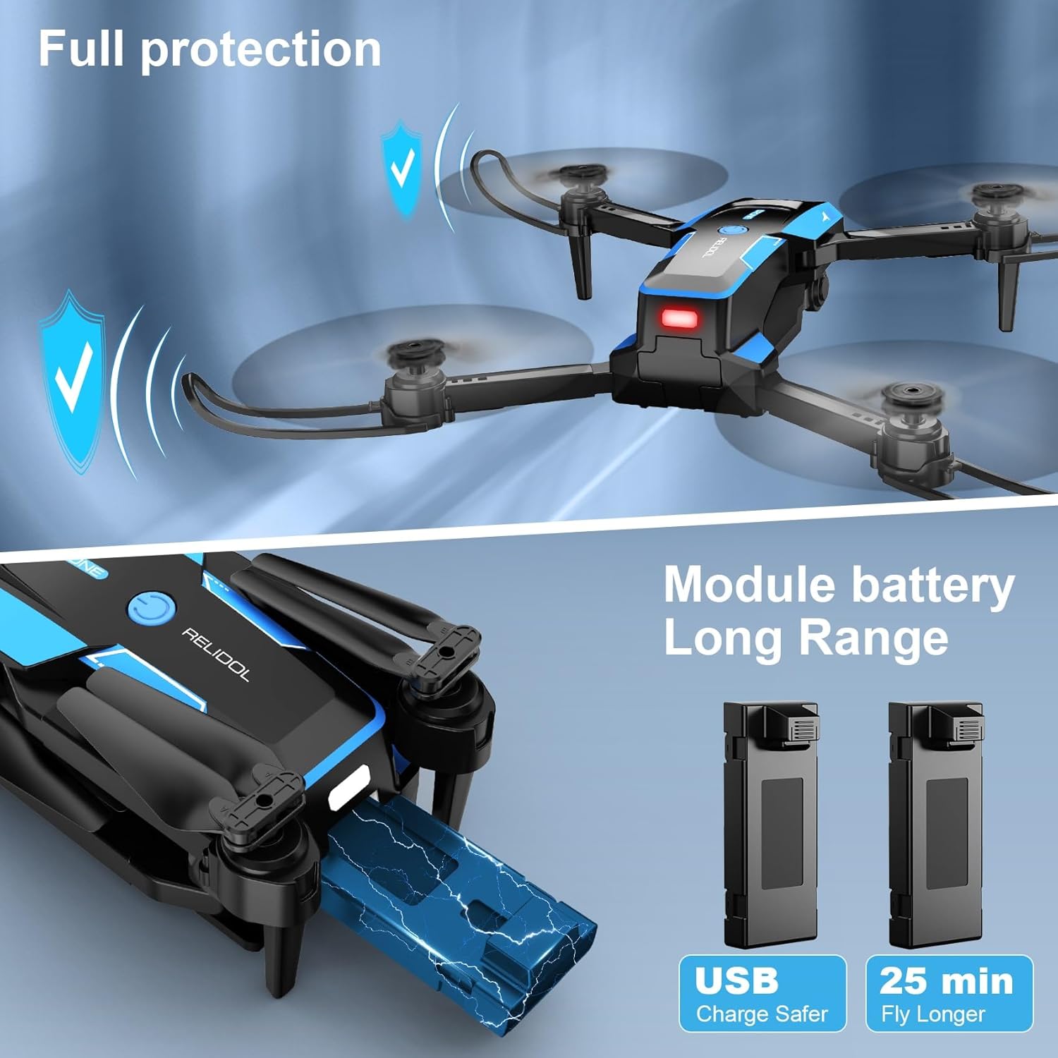 1080P HD Camera Foldable Remote Control Quadcopter (Supports Voice Control & Gesture Control / 3D Flips / One-Key Take-off & Landing / Emergency Hover Function)