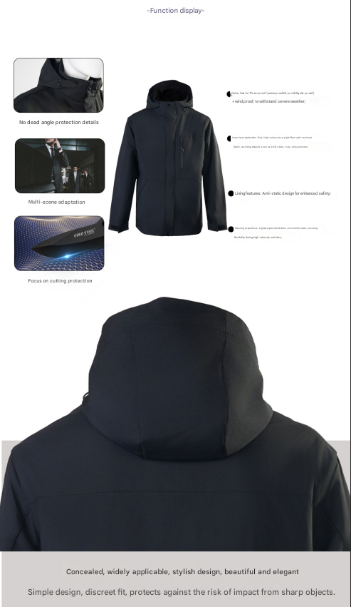 Level 5 Stab and Cut Resistant Tactical Security Jacket