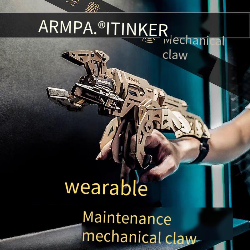 3D Wooden Mechanical Claw Assembly Model