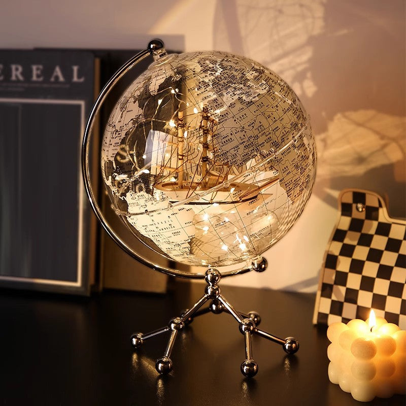 Luxe Modern Illuminated Globe Decor Piece