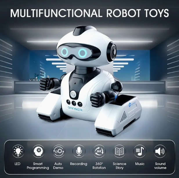 Smart Remote-Control LED Robot with Dance, Singing, and Wave Motion-Sensing Functions
