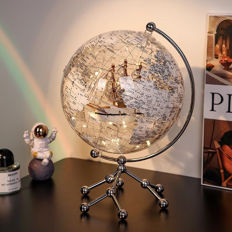 Luxe Modern Illuminated Globe Decor Piece