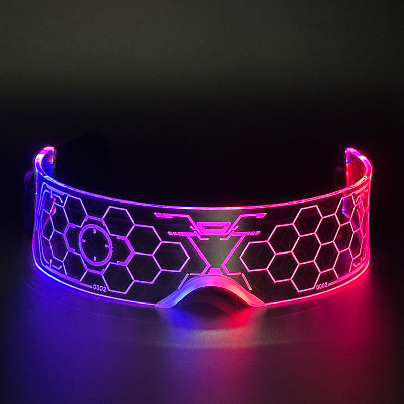 "Cyberpunk Futuristic Light-Up Role-Playing Glasses"