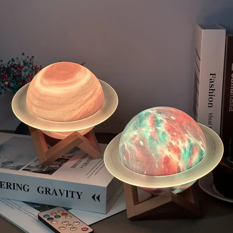 Saturn Ring Planet Desktop Creative LED Bluetooth Speaker with Bass