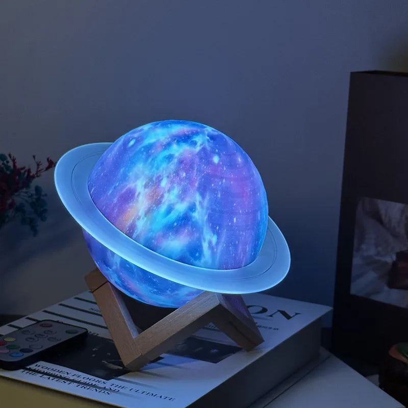 Saturn Ring Planet Desktop Creative LED Bluetooth Speaker with Bass