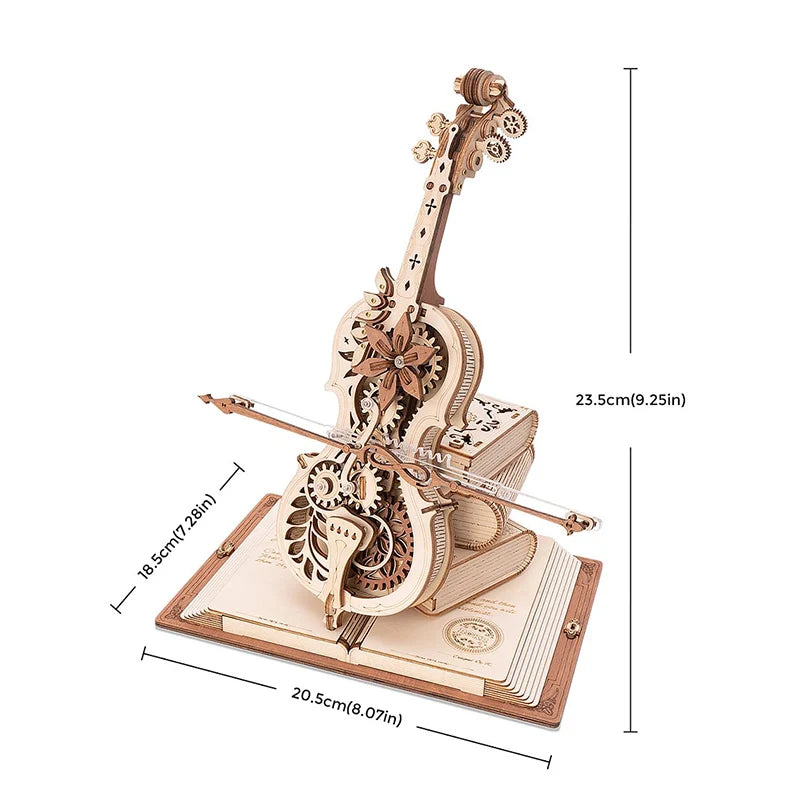 DIY Wooden Assembly "Secret Realm" Cello Music Box