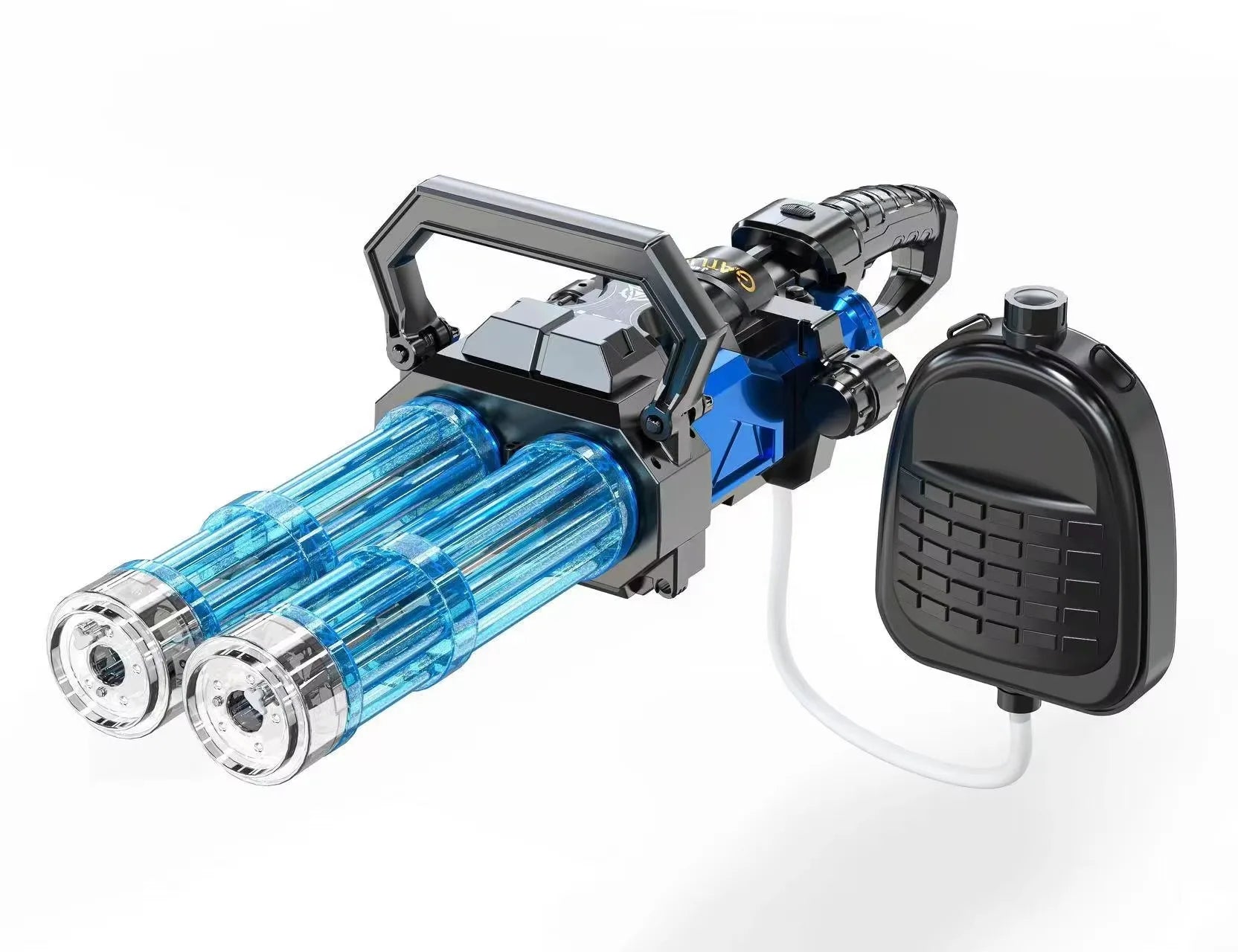 "New Model Ice-Flame Twin-Barrel Gatling Spark Electric High-Pressure Long-Range Water Gun Toy"