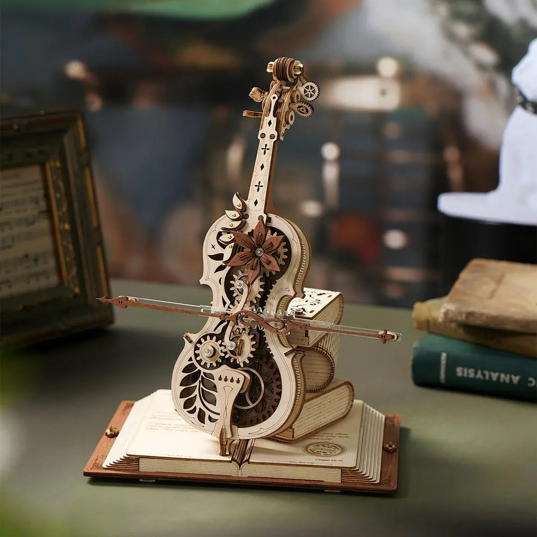DIY Wooden Assembly "Secret Realm" Cello Music Box