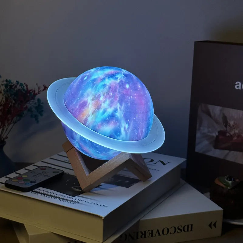 Saturn Ring Planet Desktop Creative LED Bluetooth Speaker with Bass