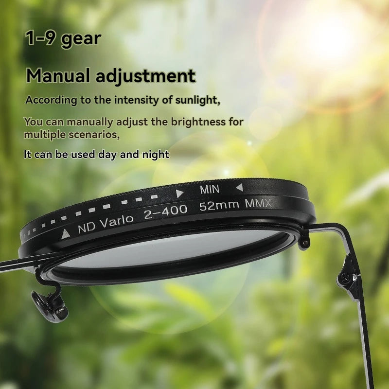 9-Setting ND-UV400 Adjustable Tint Polarized Fishing Sunglasses with Built-in ND Filter