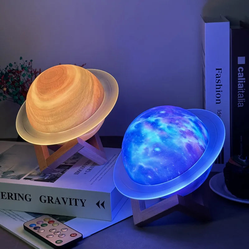 Saturn Ring Planet Desktop Creative LED Bluetooth Speaker with Bass