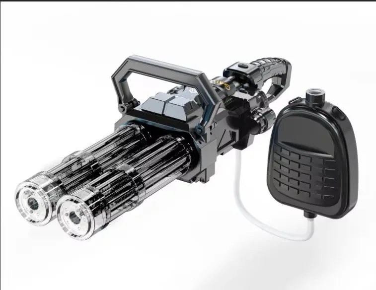 "New Model Ice-Flame Twin-Barrel Gatling Spark Electric High-Pressure Long-Range Water Gun Toy"