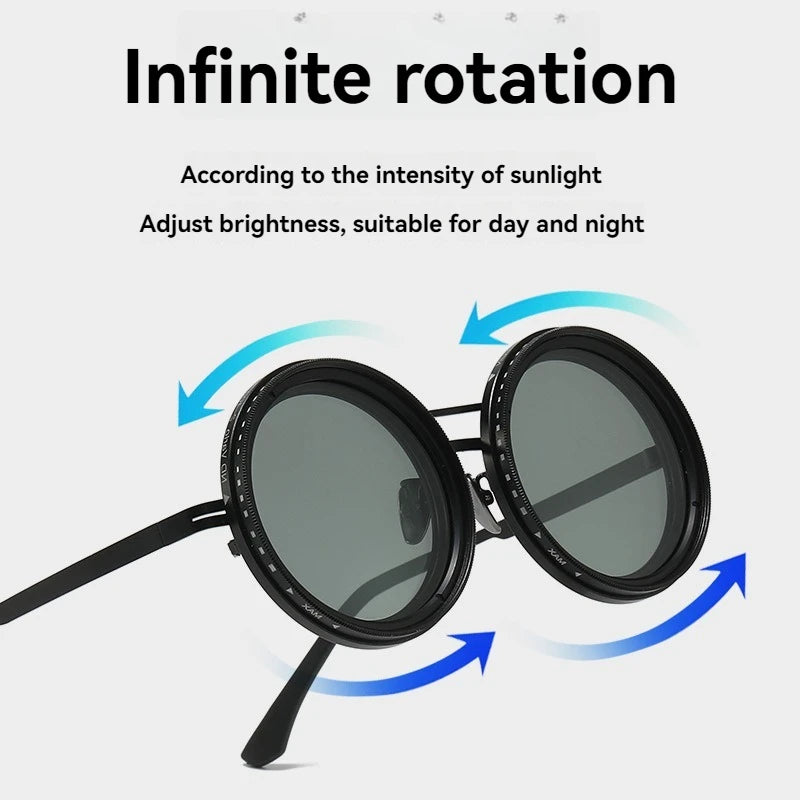 9-Setting ND-UV400 Adjustable Tint Polarized Fishing Sunglasses with Built-in ND Filter