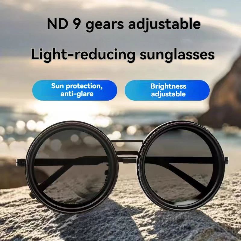 9-Setting ND-UV400 Adjustable Tint Polarized Fishing Sunglasses with Built-in ND Filter