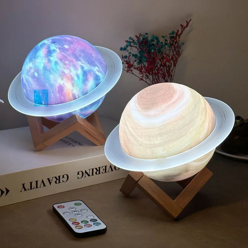 Saturn Ring Planet Desktop Creative LED Bluetooth Speaker with Bass