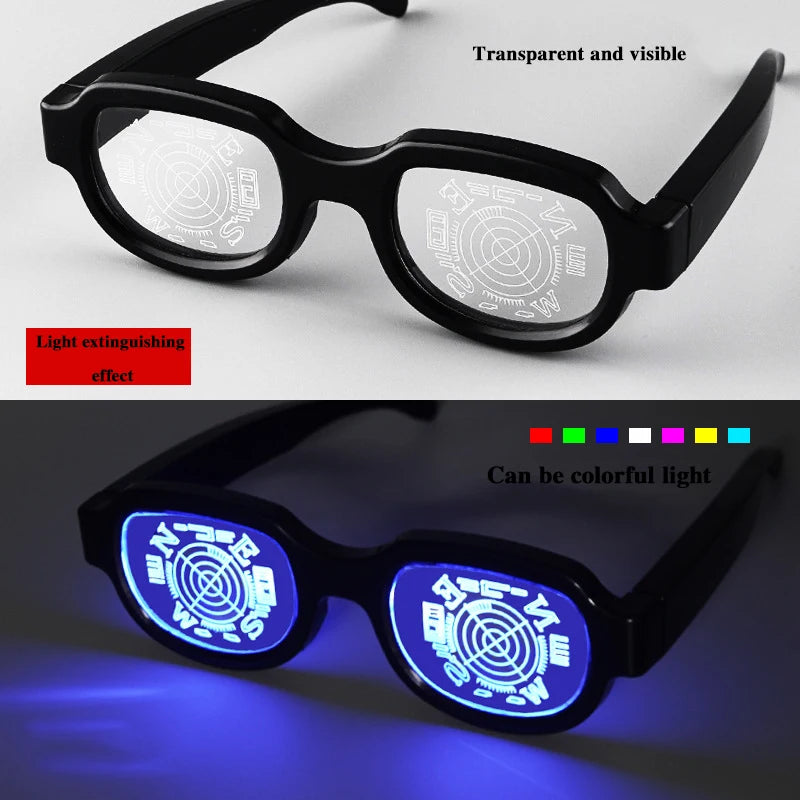 Role-playing Props, Funny and Novel Light-up Cosplay Party LED Glasses