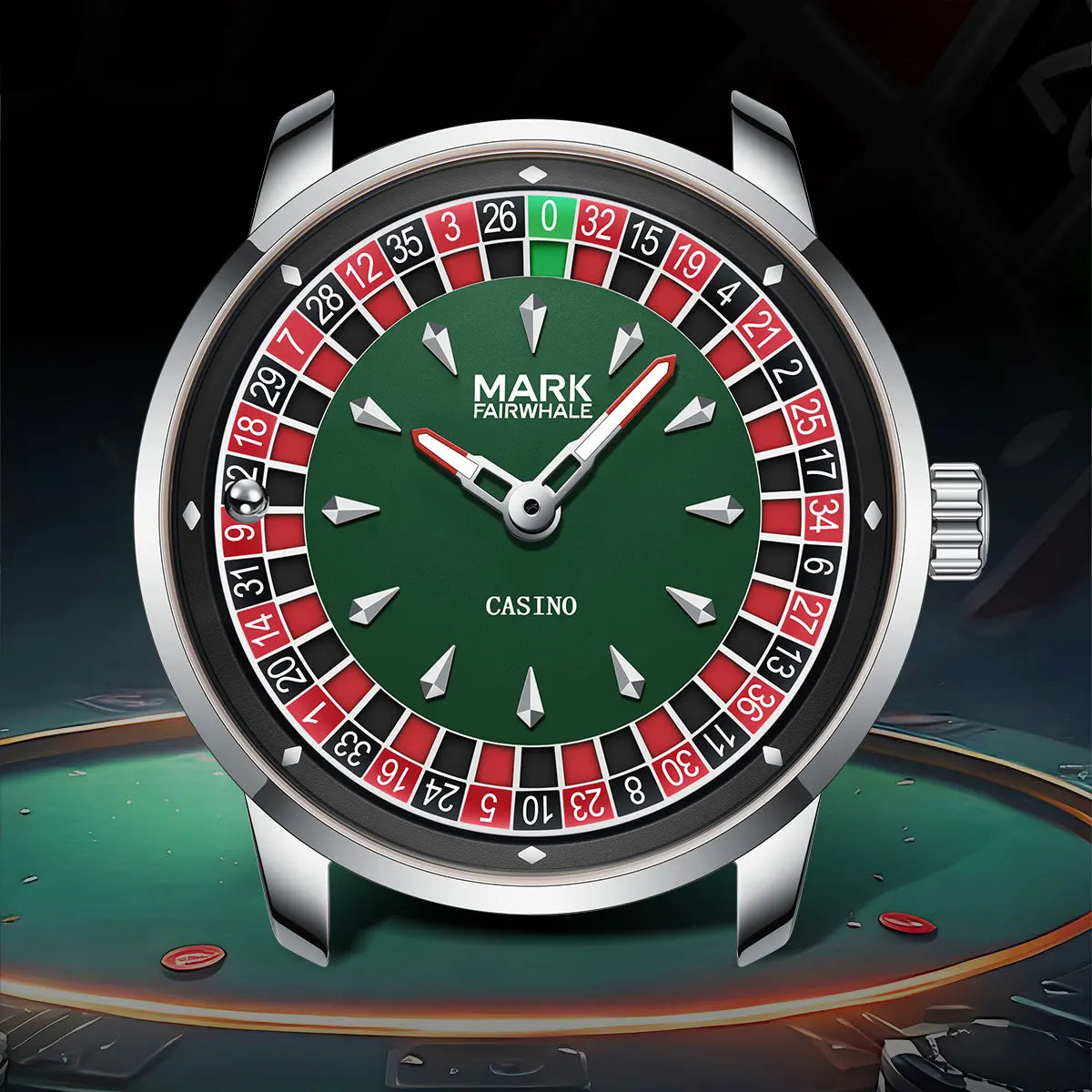 Rotating Casino Dial Quartz Luminous Men's Wristwatch