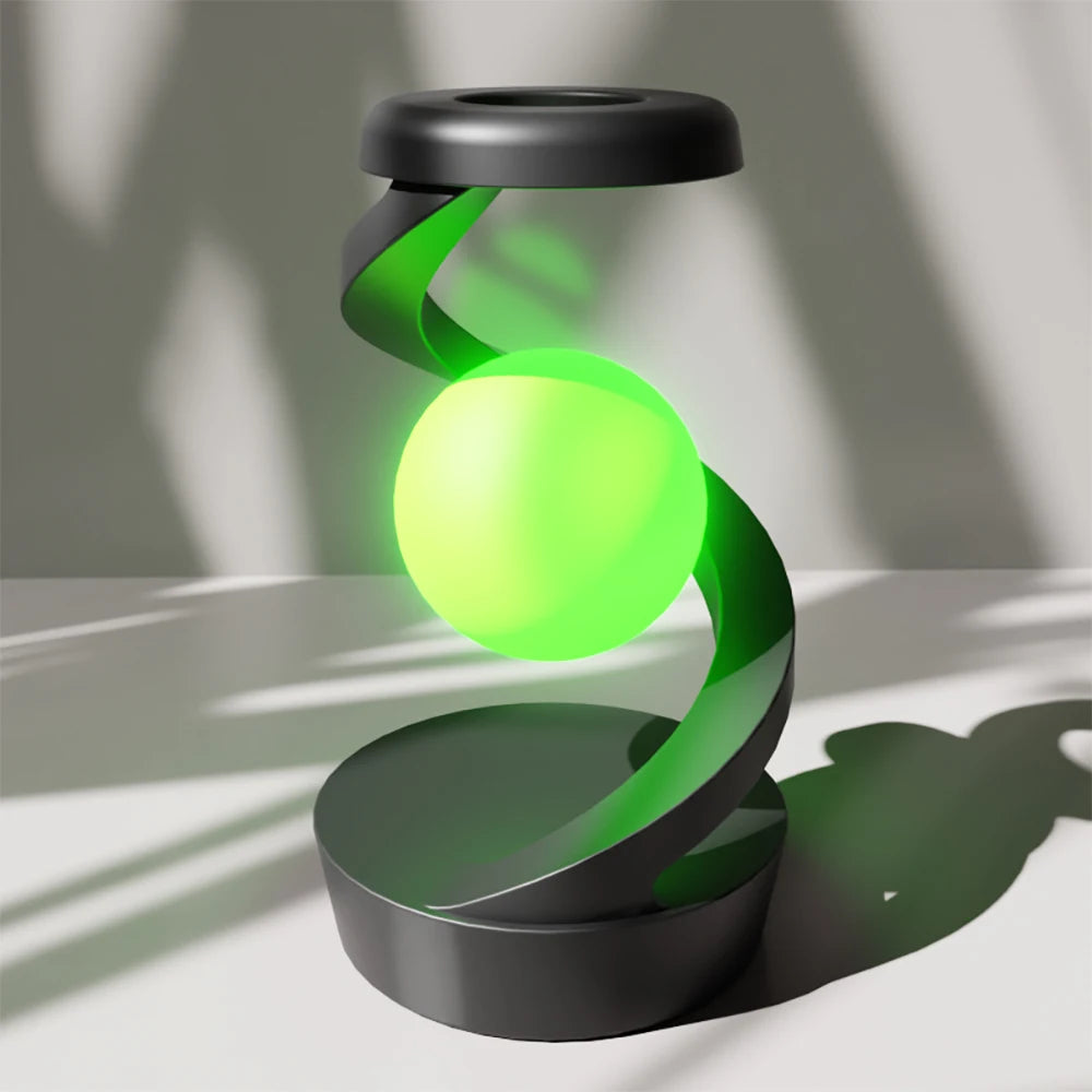 "Bedroom Luxury Floating Rotating Sensor-Activated Night Light with Wireless Phone Charging"