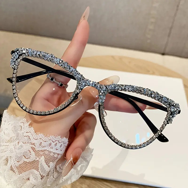 Women's Y2K Rhinestone-Embellished Cat-Eye Full