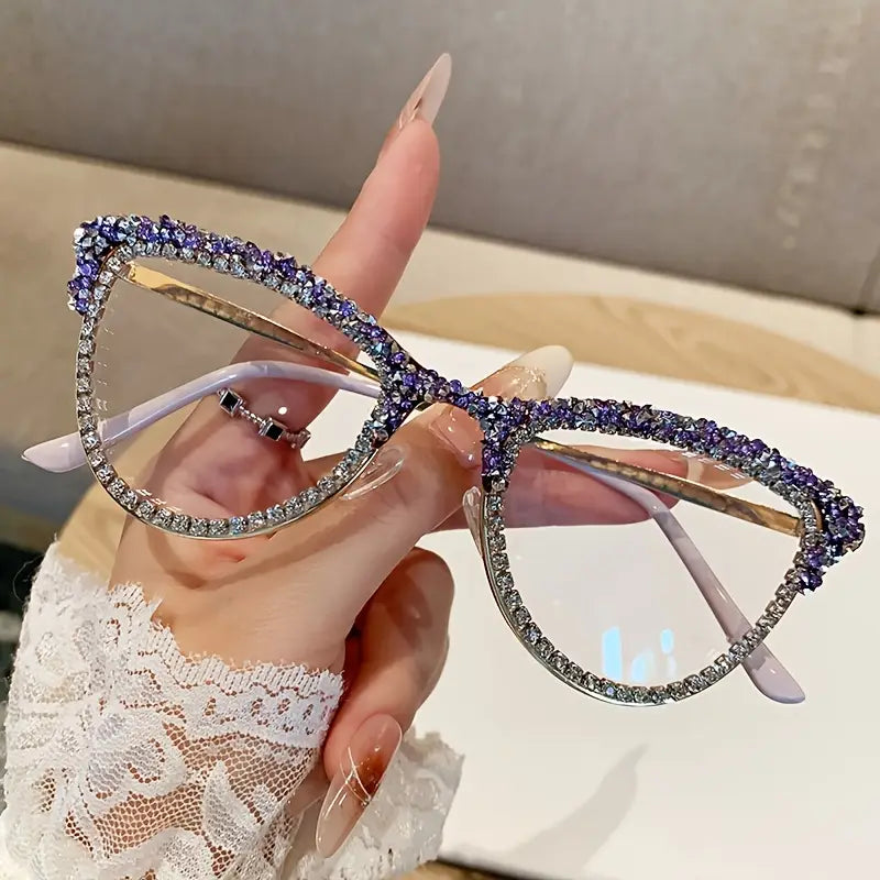 Women's Y2K Rhinestone-Embellished Cat-Eye Full