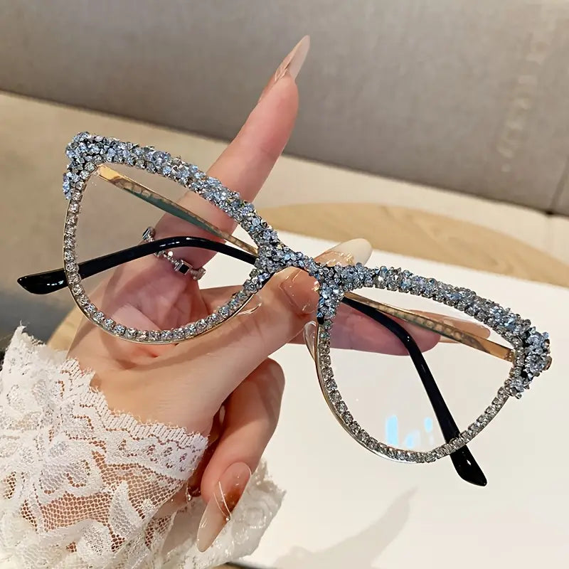 Women's Y2K Rhinestone-Embellished Cat-Eye Full